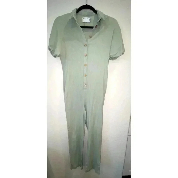 Womens Asos Sage Green Linen Jumpsuit - Picture 1 of 7